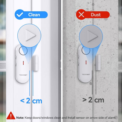 TECKNET Door Alarm Sensor, Window Alarm Sensors, 2-in-1 Alarm & Chime, 3-level Volume Control, Wireless Burglar Alarms(6 PCS)