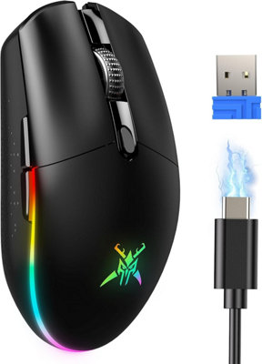 TECKNET Gaming Mouse: 8000 DPI, RGB, 6 buttons, 72g. 100h battery for ...