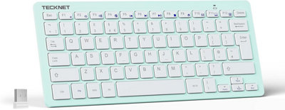 TECKNET Keyboard: 2.4G, compact UK layout, silent. 12-month battery for ...