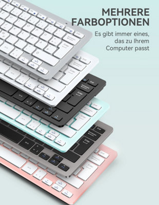 TECKNET Keyboard: 2.4G, slim compact with media keys. 12-month battery ...