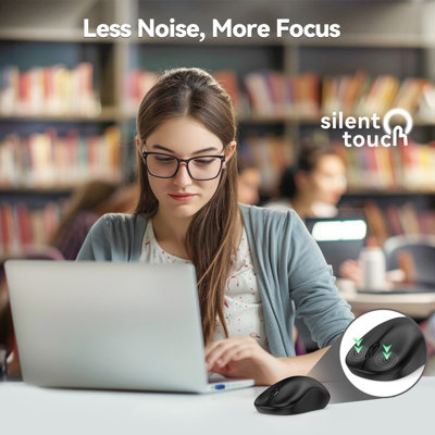 TECKNET Mouse: 2.4G, 3200 DPI, mini portable. 18-month battery for PC ...