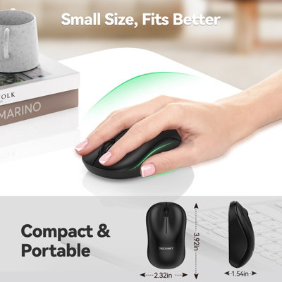 TECKNET Mouse: 2.4G, 3200 DPI, mini portable. 18-month battery for PC ...