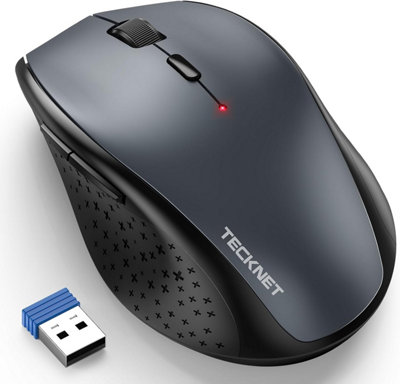 TECKNET Mouse: 4800 DPI, 6 levels, 30-month battery. 2.4G silent USB ...