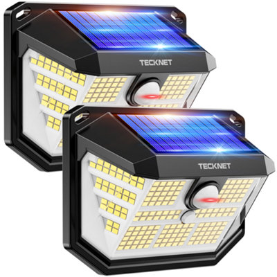 TECKNET Outdoor Solar Light 231 LED, 3 Modes Motion Sensor, Solar Powered Security Light Wide Angle, IP65 Waterproof, Solar W