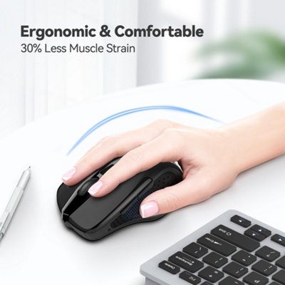 TECKNET PRO Mouse: 2.4G USB, 2600 DPI, 5 levels. 24-month battery, 6 ...
