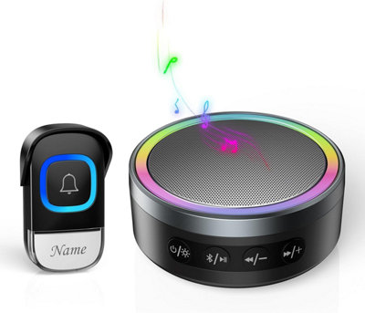 TECKNET Rechargeable Doorbell Wireless Bluetooth Speaker, Portable Bluetooth Speaker with Stereo Sound for Phone Music Play.