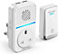 TECKNET Self-Powered Wireless Doorbell, IP65 Waterproof, Plug-in, 400m Range, 60 Chimes