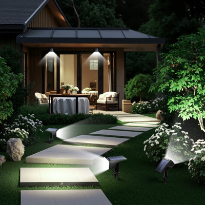 Katipeal 56 LED Solar Spot Lights Outdoor – 6-Pack, IP65 Waterproof, 4 Brightness Modes, 150° Adjustable Head, For Yard, Garden, Pathway