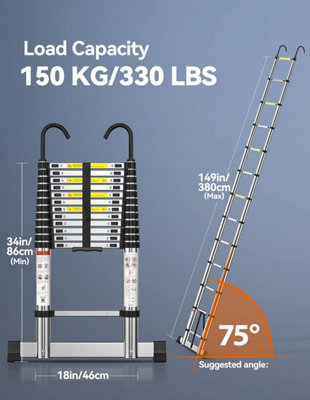 Telescoping Ladder - 12.5FT Retractable Aluminum Qatar