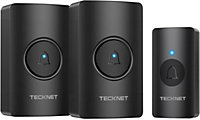 TECKNET Twin Plug in Wireless Doorbell, IP65, 5-Level Volume, 60 chimes & LED Light, 4.5 Year battery life