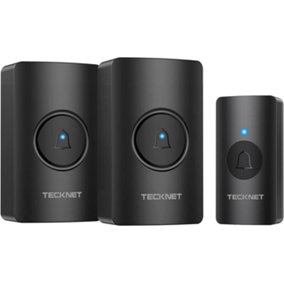 TECKNET Twin Plug in Wireless Doorbell, IP65, 5-Level Volume, 60 chimes & LED Light, 4.5 Year battery life