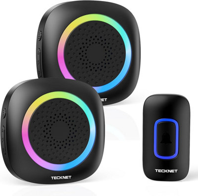 TECKNET Wireless Doorbell: 2 receivers, 1300ft range, 60 chimes, 5 ...