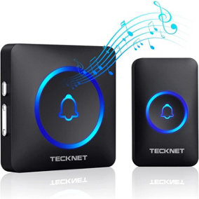 TECKNET Wireless doorbell, Plug-in doorbell,60 Chimes & 5 Volume Levels