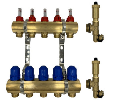 Tecra 11 Circuits Brass Floor Heating Manifold Plane Heating Manifold Complete Set