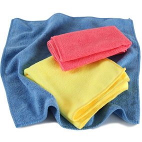 tectake 100 washable microfibre cloths (35cmx35cm) - cleaning cloth dusting cloth - colourful
