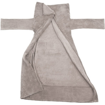 tectake 2 Blankets with sleeves - blanket snuggle blanket - 180 x 150 cm grey