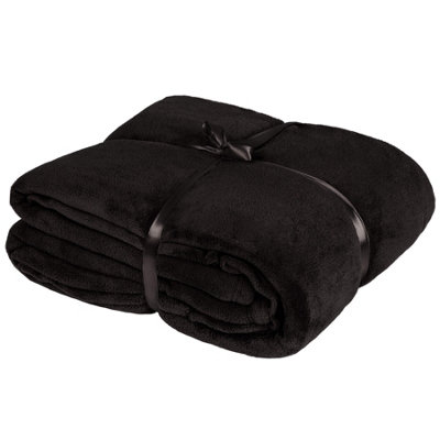 tectake 2 Blankets with sleeves - blanket snuggle blanket - 200 x 170 cm black