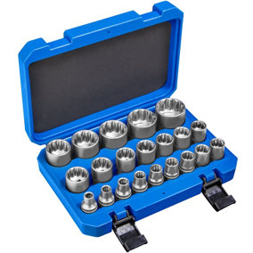 tectake 21-Piece External Multi-Tooth Socket Set - socket set torx - blue