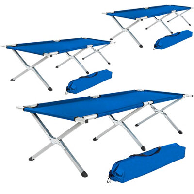 tectake 3 camping beds made of aluminium folding camp bed single camp