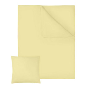 tectake 4 bedding sets 135x200cm cotton 2-piece - bedding bed linen - yellow