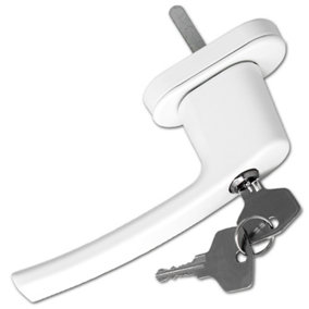 tectake 4 window handles lockable - window locks lever handle - white