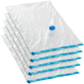 tectake 5 vacuum storage bags - vacuum bags storage bags - M (48 x 68 cm)