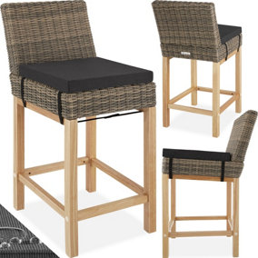 tectake Bar stool Latina - garden chair breakfast bar stool - nature