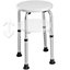 tectake Bath seat adjustable height round - shower chair shower stool - white