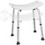 tectake Bath seat with adjustable legs rectangular - shower chair shower stool - white