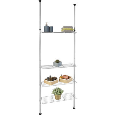 tectake Bathroom shelf telescopic bathroom shelf unit bath shelf
