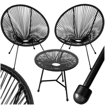 tectake Bistro set Santana 2 Chairs 1 Table round table and chairs glass table and chairs