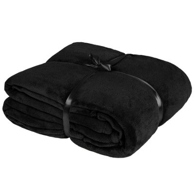 tectake Blanket with sleeves - blanket snuggle blanket - 200 x 170 cm black