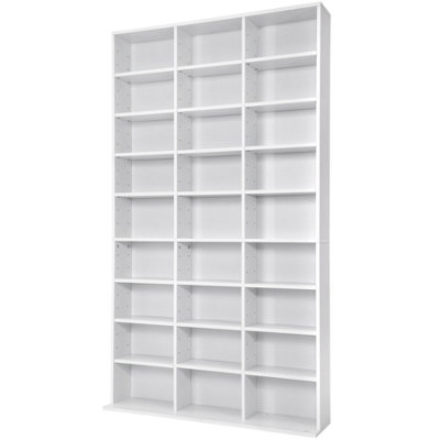 tectake Bookshelf Christel 9 tiers - bookcase shelving unit - white ...