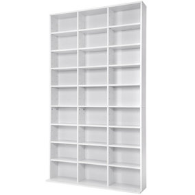 tectake Bookshelf Christel 9 tiers - bookcase shelving unit - white