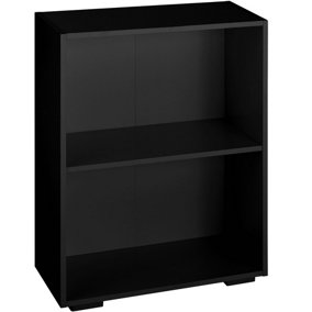 tectake Bookshelf Lexi bookcase with 2 shelves - shelf corner shelf - black