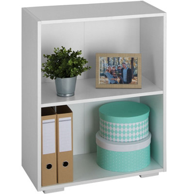 tectake Bookshelf Lexi bookcase with 2 shelves - shelf corner shelf - white