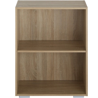 tectake Bookshelf Lexi bookcase with 2 shelves - shelf corner shelf - Wood light oak Sonoma
