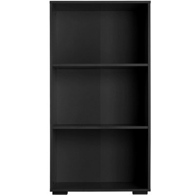 tectake Bookshelf Lexi - Bookcase with 3 shelves - shelf corner shelf - black