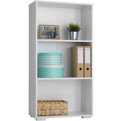 tectake Bookshelf Lexi - Bookcase with 3 shelves - shelf corner shelf - white