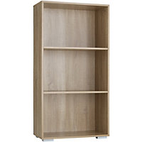 tectake Bookshelf Lexi - Bookcase with 3 shelves - shelf corner shelf - Wood light oak Sonoma