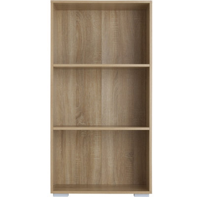 tectake Bookshelf Lexi - Bookcase with 3 shelves - shelf corner shelf - Wood light oak Sonoma