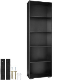 tectake Bookshelf Lexi - Bookcase with 5 shelves - shelf corner shelf - black