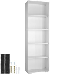 tectake Bookshelf Lexi - Bookcase with 5 shelves - shelf corner shelf - white