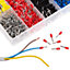 tectake Crimper + 1200 part wire ferrules set - crimping tool ferrule crimper - black/red