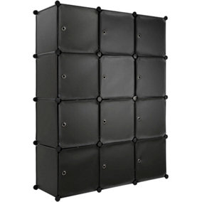 tectake Cube storage unit Katja - cube storage cube shelves - black