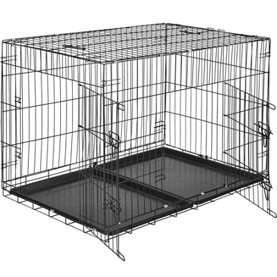 tectake Dog crate collapsible - dog cage pet carrier - 106 x 70 x 76 cm ...