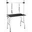 tectake Dog Grooming Table with Two Slings - grooming table dog grooming harness - black/silver