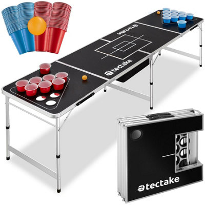 tectake Drink Pong Table 'Blitz' - Height adjustable and foldable ...