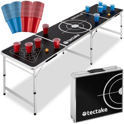 tectake Drink Pong Table 'Brew Battle' - Foldable - Drink pong table drink pong table - black ...