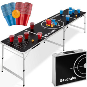 tectake Drink Pong Table 'Brew Battle' - Foldable - Drink pong table drink pong table - black
